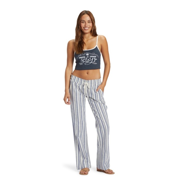 New Roxy Oceanside pants cotton linen beachy 
Surf Women XXL - Picture 2 of 8